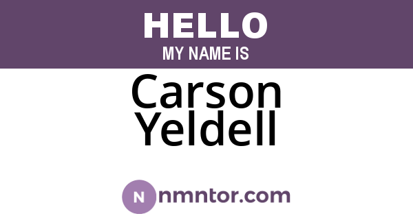 Carson Yeldell