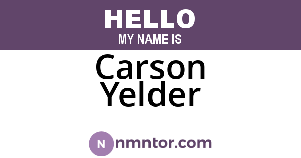Carson Yelder