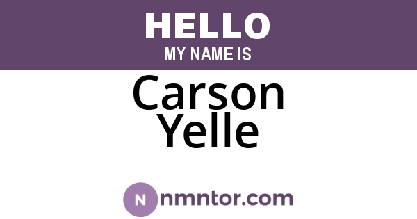 Carson Yelle