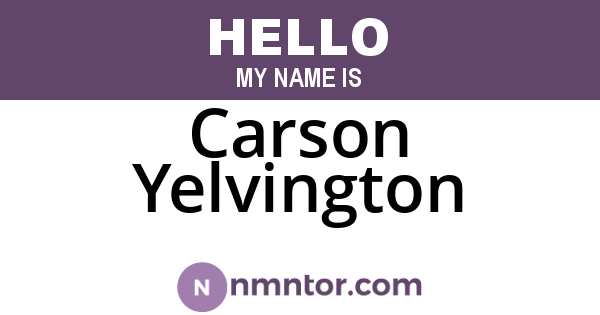 Carson Yelvington