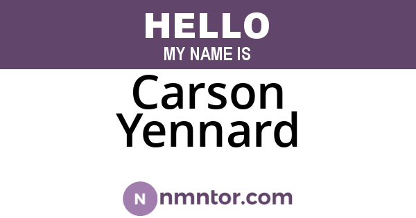 Carson Yennard