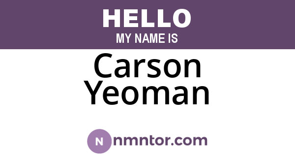 Carson Yeoman