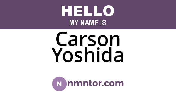 Carson Yoshida