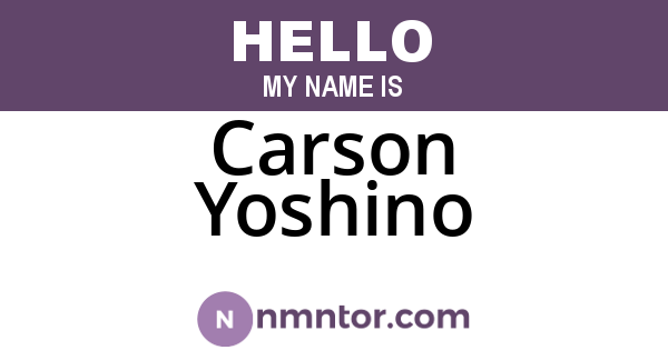 Carson Yoshino