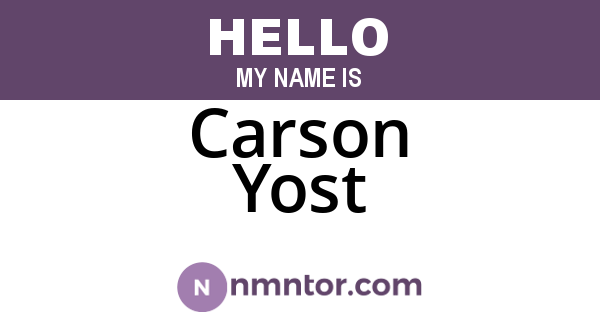 Carson Yost