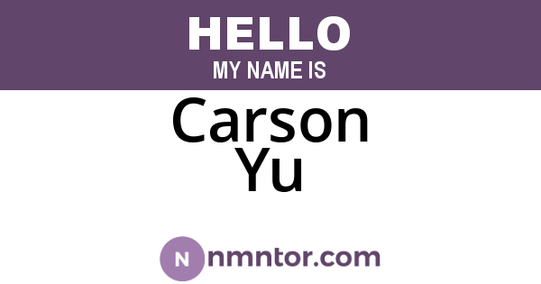 Carson Yu