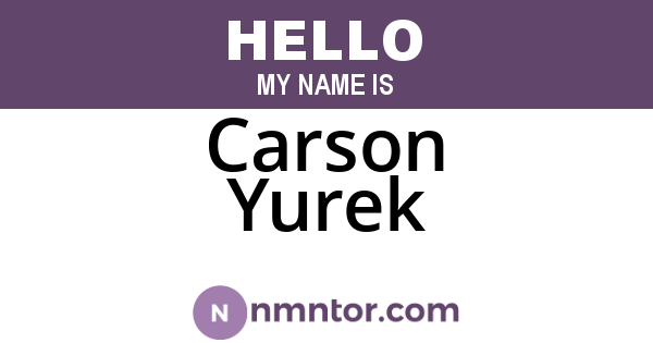 Carson Yurek