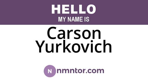 Carson Yurkovich