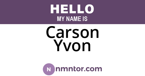 Carson Yvon