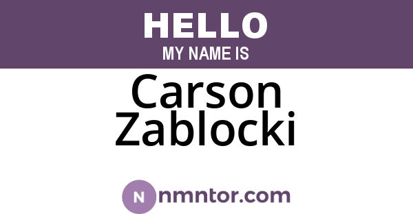 Carson Zablocki