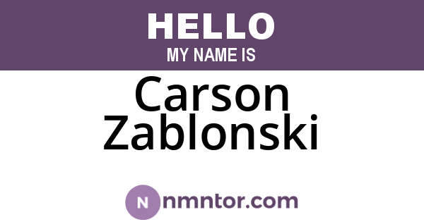 Carson Zablonski