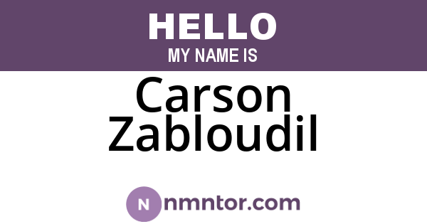 Carson Zabloudil