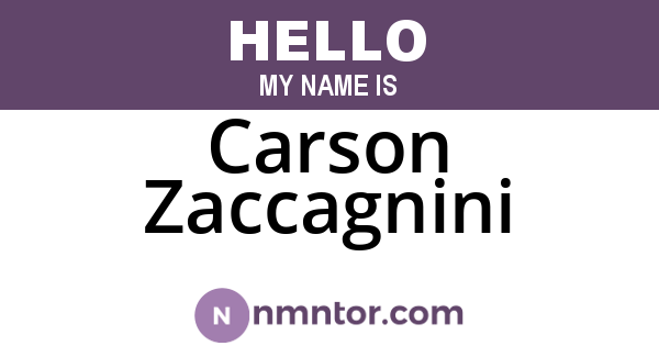 Carson Zaccagnini