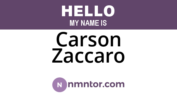 Carson Zaccaro