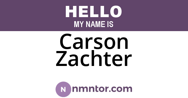 Carson Zachter