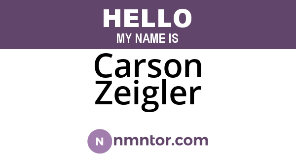 Carson Zeigler