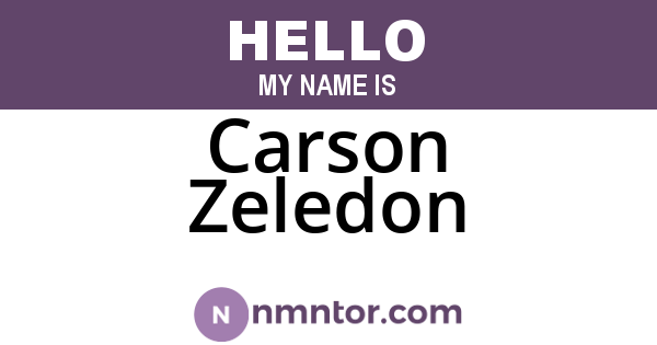 Carson Zeledon