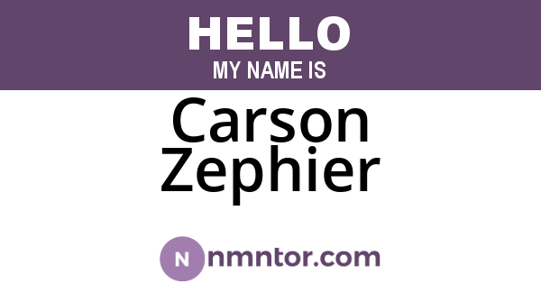 Carson Zephier