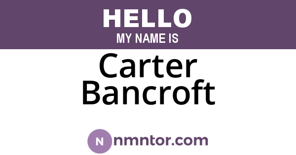 Carter Bancroft
