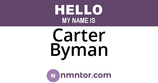 Carter Byman