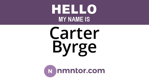 Carter Byrge