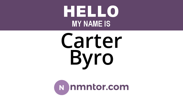 Carter Byro