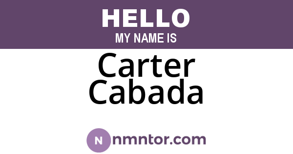 Carter Cabada