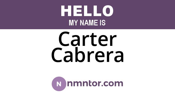 Carter Cabrera