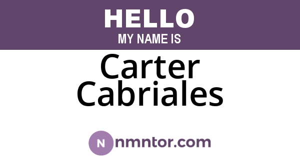 Carter Cabriales
