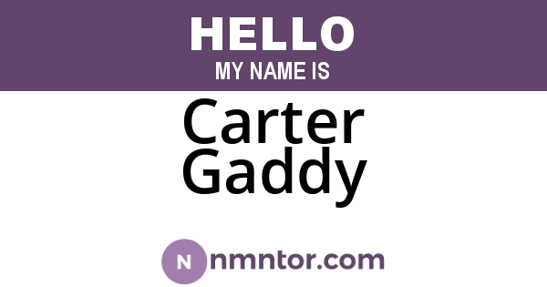 Carter Gaddy
