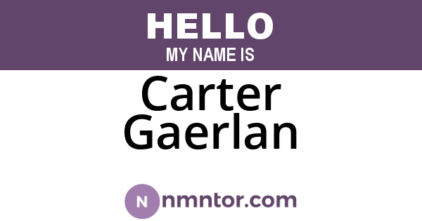 Carter Gaerlan