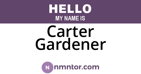 Carter Gardener