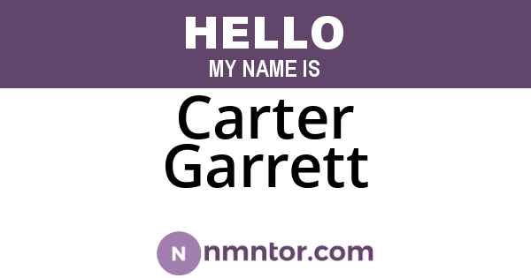 Carter Garrett