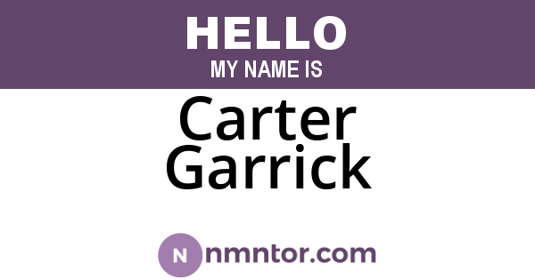 Carter Garrick