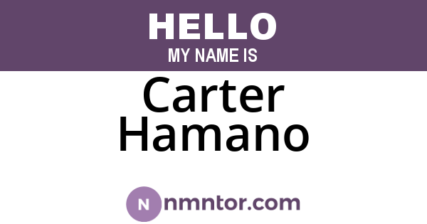Carter Hamano
