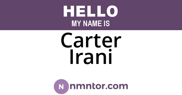 Carter Irani