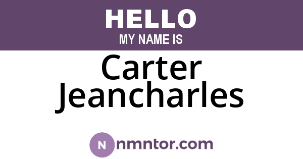 Carter Jeancharles