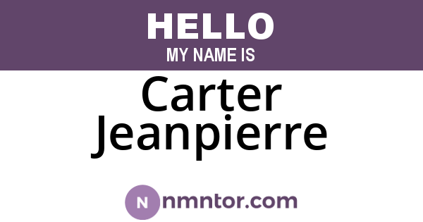Carter Jeanpierre
