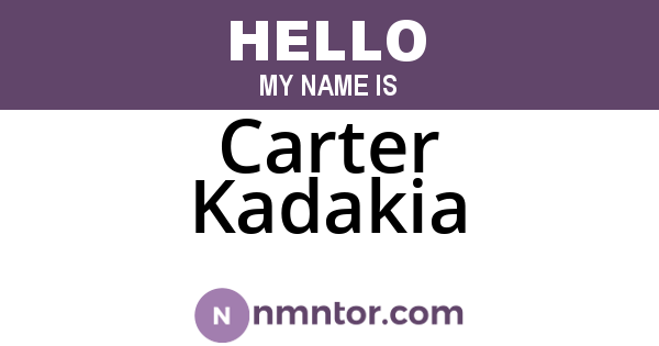 Carter Kadakia
