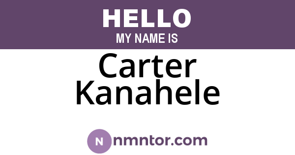 Carter Kanahele