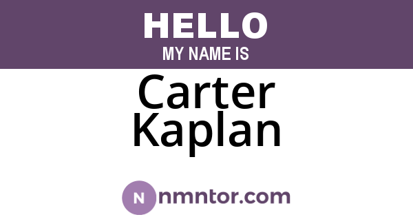 Carter Kaplan