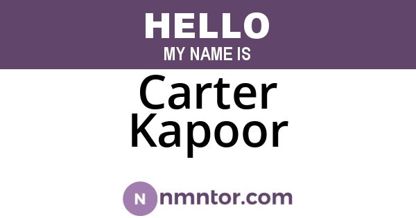 Carter Kapoor