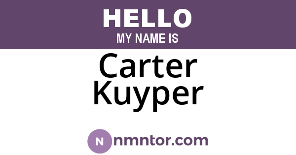 Carter Kuyper