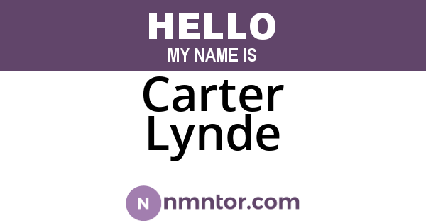 Carter Lynde