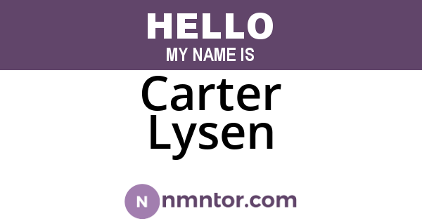 Carter Lysen