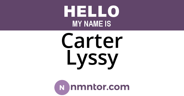Carter Lyssy