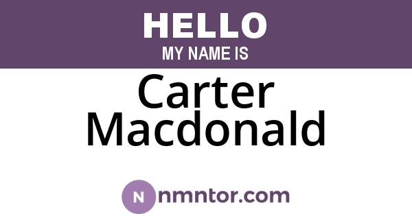 Carter Macdonald
