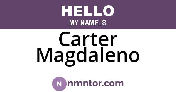 Carter Magdaleno