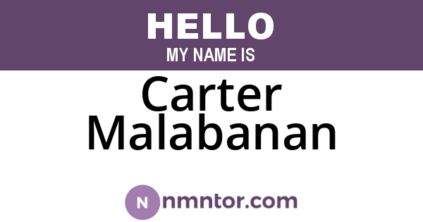 Carter Malabanan