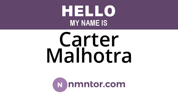 Carter Malhotra